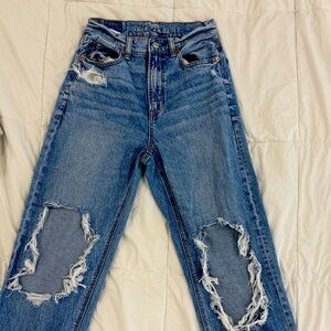 American Eagle Outfitters Women's Ripped Blue Boyfriend Jeans